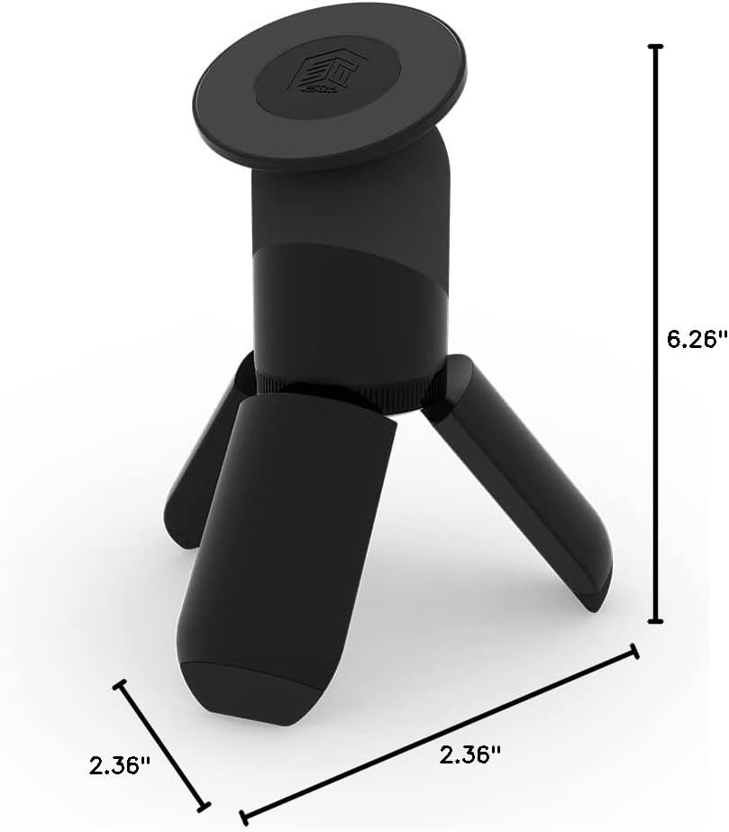 STM MagPod - Trípode MagSafe para iPhone, soporte ajustable para iPhone para ángulos de visión óptimos, selfies y vlogging, patas retráctiles para un fácil almacenamiento y portabilidad, color negro