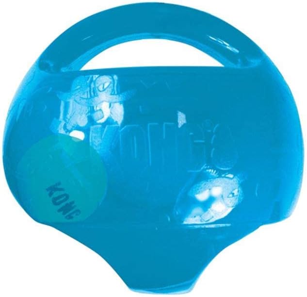 KONG Jumbler Ball - Juguete interactivo para perros y cachorros, juguete de búsqueda con pelota de tenis, suministros para perros para juegos atractivos, para perros grandes/XL, color proporcionado al