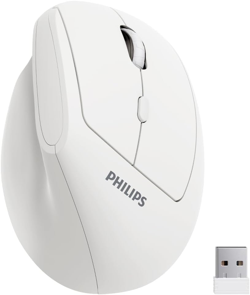 PHILIPS Ratón ergonómico - Ratón vertical con DPI ajustable de 800\...