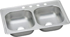 Elkay Dayton - Fregadero de cocina con doble tazón de acero inoxidable de 33 x 19 x 6-7/16 pulgadas, 1 unidad
