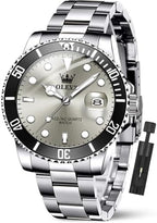 OLEVS Relojes de Lujo para Hombres, Gran Acero Inoxidable, Cuarzo Analógico, Resistente al Agua