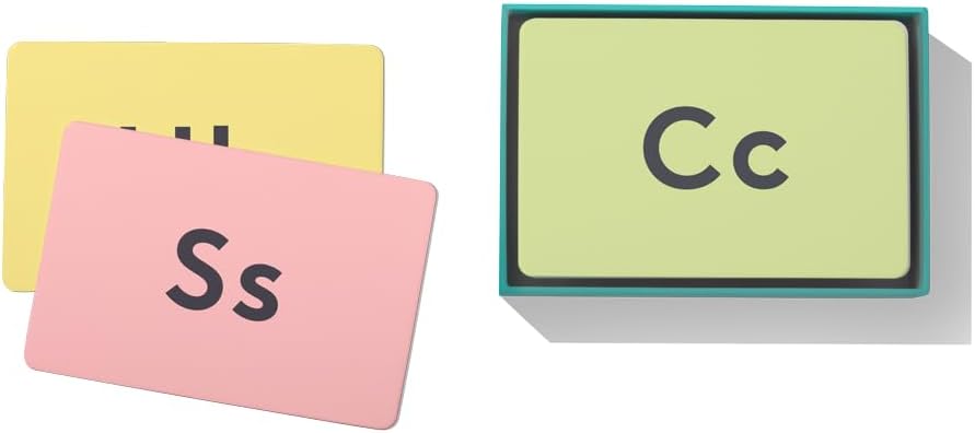Lovevery, Tarjetas de sonido de letras de animales, tarjetas flash, aprender a leer
