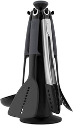 Joseph Joseph Elevate Carousel - Juego de utensilios de cocina de nailon con soporte de almacenamiento giratorio, 6 piezas, color gris