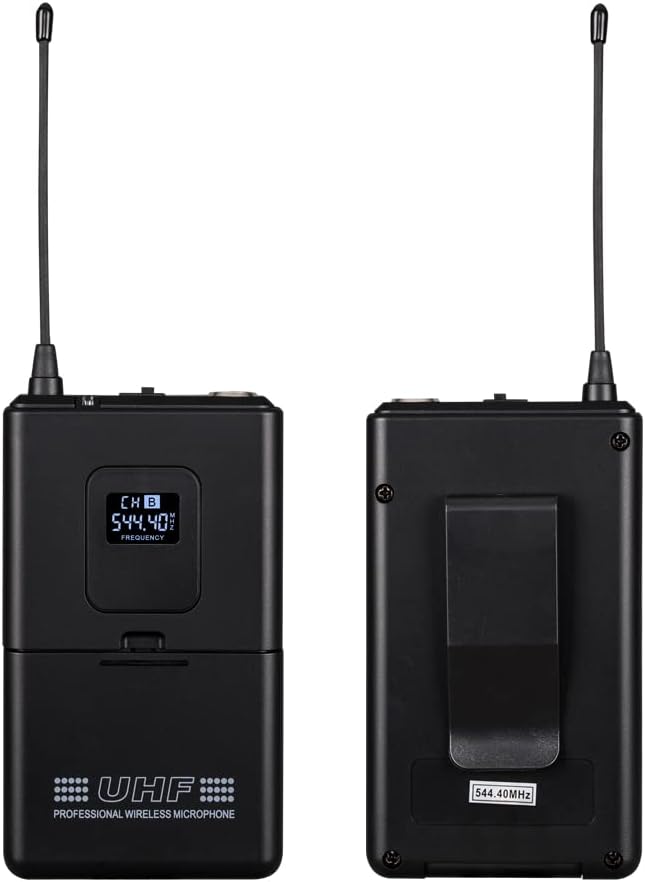 Sistema de micrófono inalámbrico UHF de 8 canales Lavalier Mic Body...