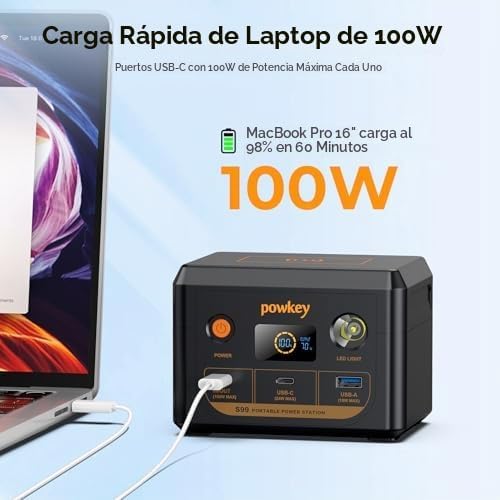 powkey Banco de energía portátil de 146 Wh y cargador portátil port...