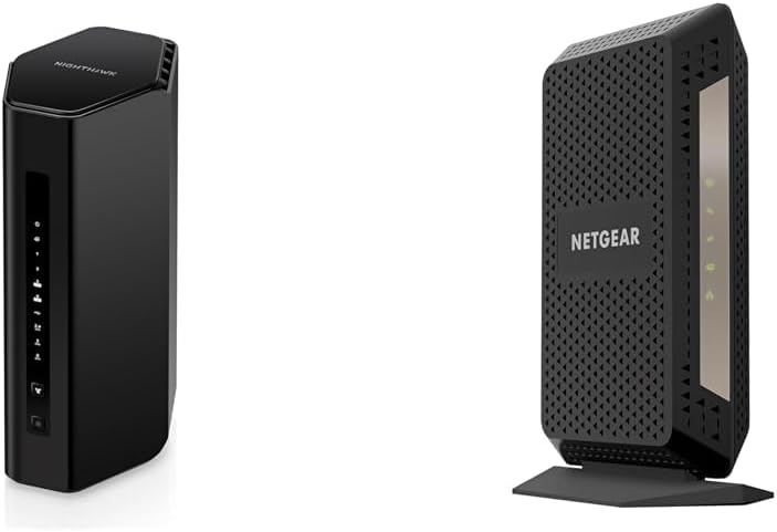 NETGEAR Nighthawk Router WiFi 7 de doble banda (RS200) + módem de cable CM1000