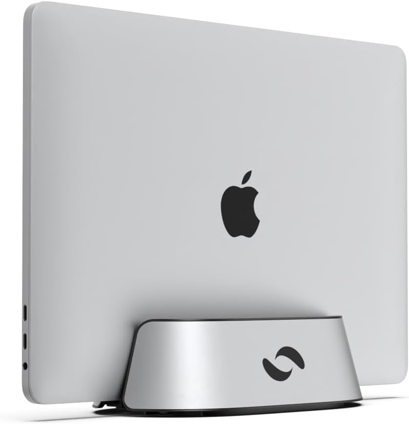 HumanCentric Soporte vertical para laptop en aluminio plateado, sop...
