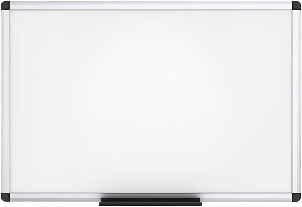 VIZ-PRO Pizarra de borrado en seco/pizarra blanca magnética, 48 x 32 pulgadas, marco de aluminio plateado