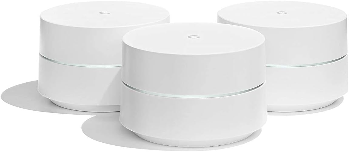 Sistema Google WiFi, paquete de 3 - Reemplazo de enrutador para cobertura de toda la casa (NLS-1304-25), blanco