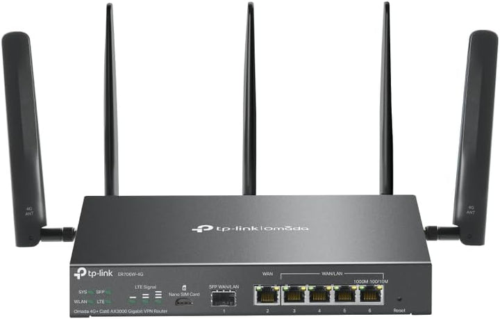 TP-Link ER706W-4G Omada 4G+ Cat6 AX3000 Gigabit VPN Gateway Router...