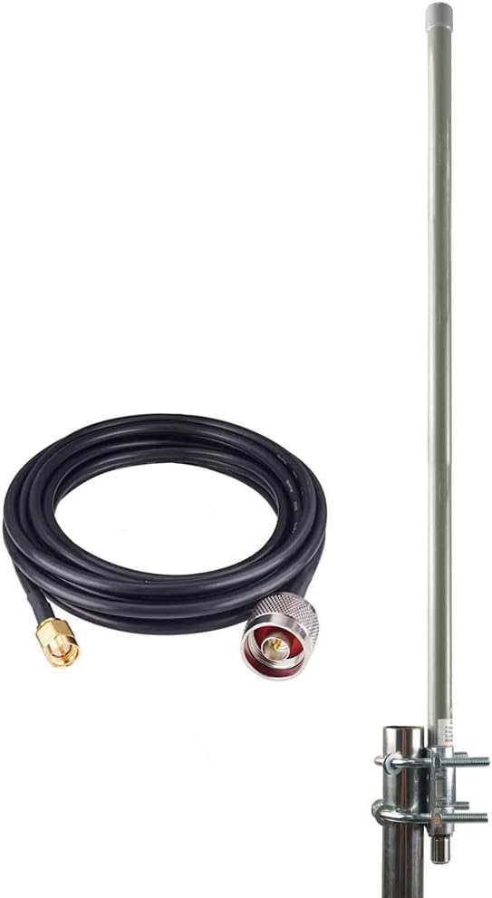 Signalplus Antena de fibra de vidrio de 1090MHz ADS-B Antena-Omni 12dbi 45 pulgadas con cable SMA de 32.8 pies para aviación