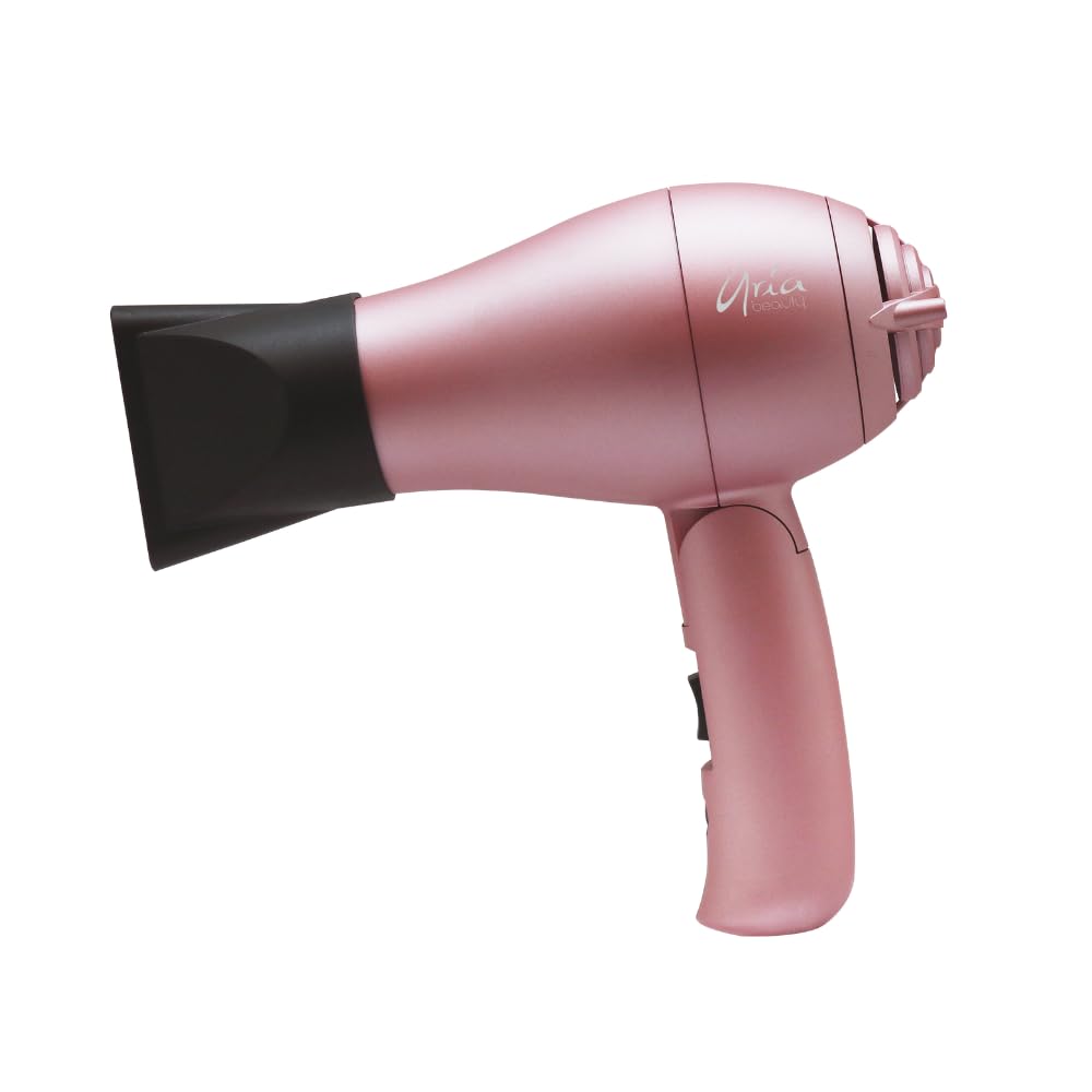 Aria Beauty Mini secador plegable compacto, doble votaje, difusor y boquilla concentradora incluida, diseño ligero, perfecto para viajes, 1000 W