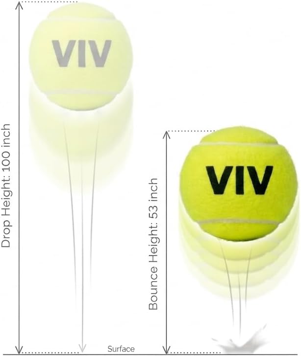 VIV Pelotas de tenis avanzadas a granel, 30/50/100 + pelota de presión de práctica que rebota de 53 pulgadas de alto duradero; tamaño oficial de 2.5 pulgadas, pelotas de tenis más resistentes para