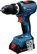 BOSCH GSB18V-65N Taladro martillo sin escobillas de 1/2 pulgada - 575 pulgadas-libras Par máximo, control de retroceso conmutable, selector de modo rápido, luces de trabajo LED duales, portabrocas