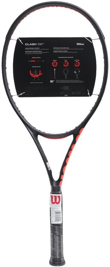 Wilson Clash 100 V3 - Raqueta de tenis de rendimiento para adultos, tamaño de agarre de 2-4 1/4 pulgadas, ensartada con Sensation 16 Natural en tensión de rango medio