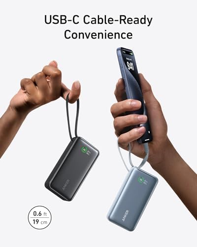 Anker Nano Power Bank, cargador portátil de 10,000 mAh con cable US...