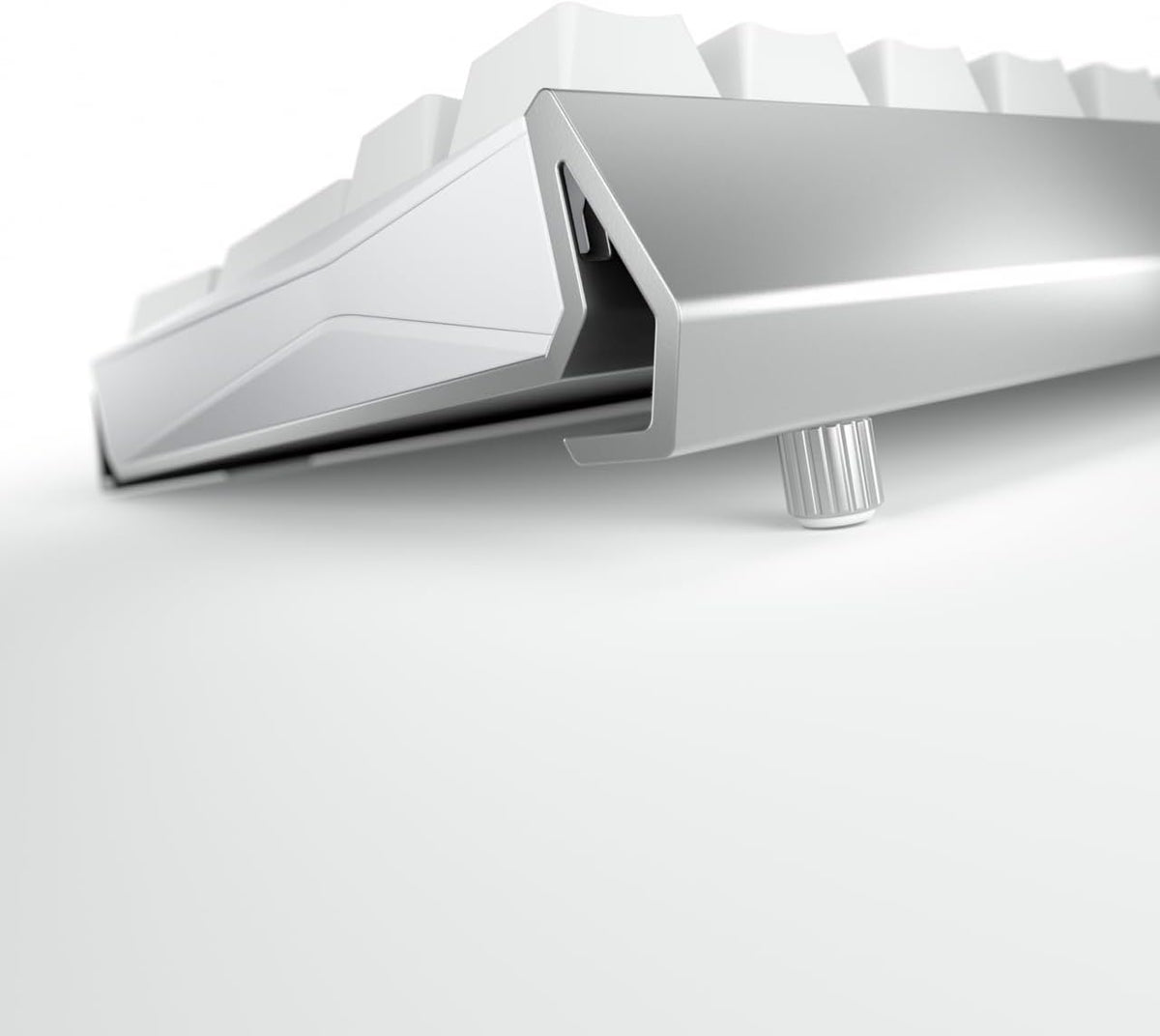 CHERRY AC 3.3, Reposamanos ergonómico de aluminio y patas desmontables, accesorios originales para teclado de juegos CHERRY MX Board 3.0 S, fijación rápida, color blanco