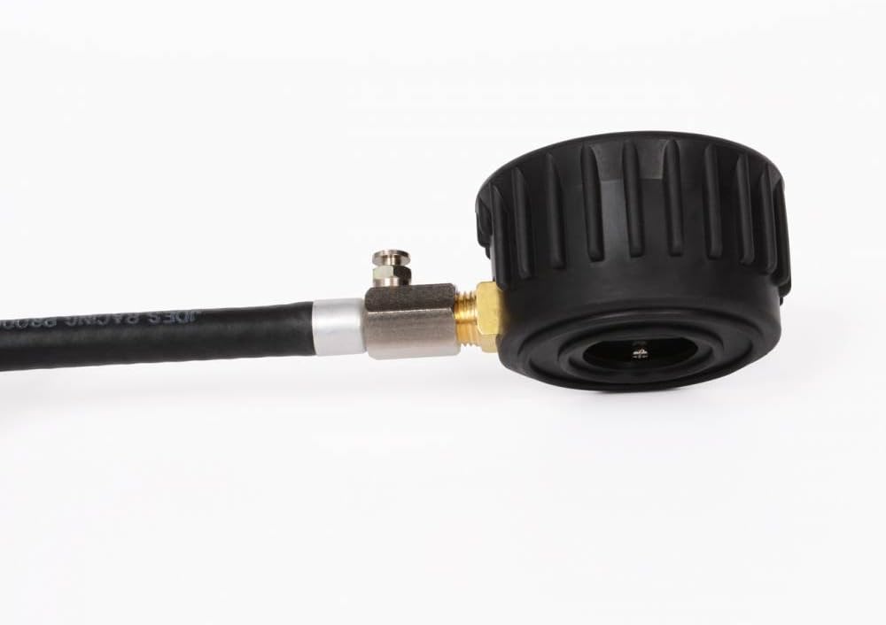 Joes Racing Products, manómetro para neumáticos Pro Tire, brilla en la oscuridad, 0-60 psi, analógico, 6.35 cm de diámetro, cara blanca, incrementos de 0.45 kg, cada uno, NEGRO, 32317