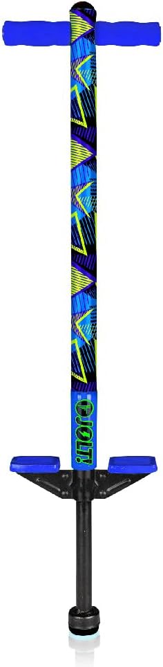 Flybar Jolt Pogo Stick para niños, perfecto para principiantes con marco de metal cubierto de espuma, asas y acolchado, almohadillas antideslizantes para los pies, punta ancha, juguete activo al aire