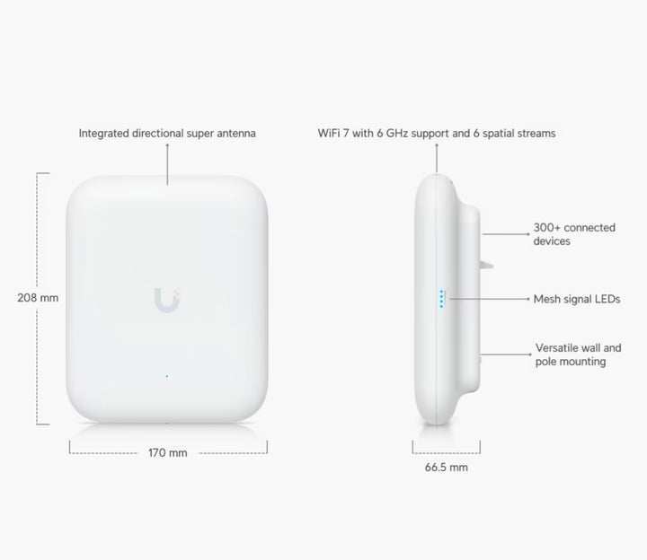 U7-Pro Outdoor UniFi Tri-Band Wi-Fi 7 AP - 25 GbE PoE