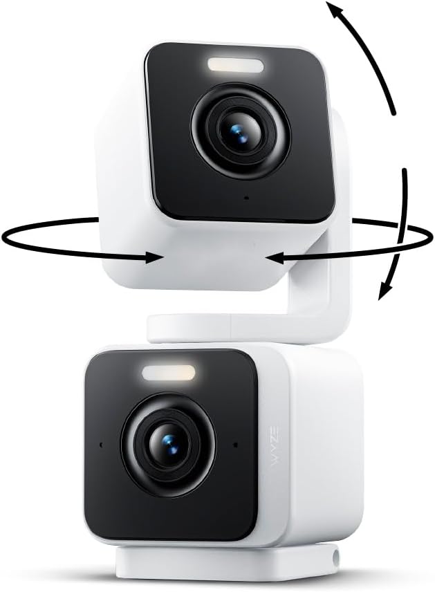 WYZE Duo Cam Pan IP65 2K 360° Pan\/Tilt Cámara de seguridad intelig...