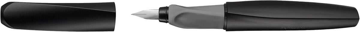 Pelikan Pluma estilográfica Twist 946806 con 1 cartucho de tinta, punta media, color negro, en caja