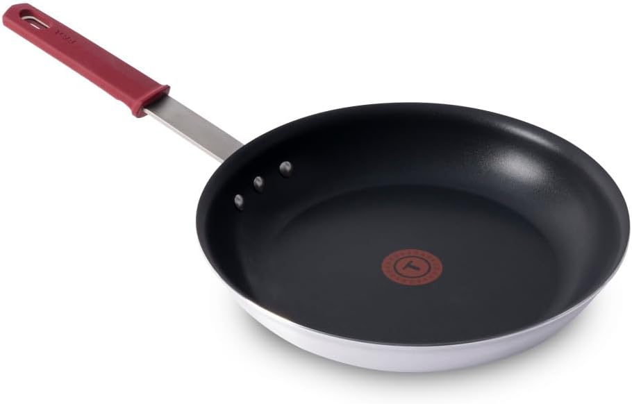 T-fal Professional VX3 Sartén de Freír Antiadherente Cepillada con Mango de Acero Inoxidable de 12 Pulgadas, Segura para Horno y Asador 400F, Utensilios de Cocina, Ollas y Sartenes, Sartén, Grado