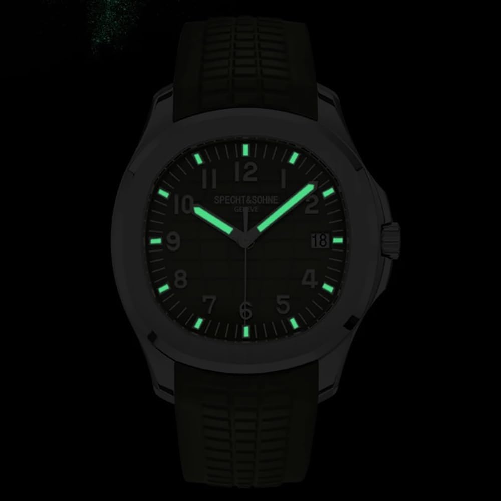 Relojes Specht & Söhne para hombres Movimiento Miyota 8215 de Japón Reloj deportivo Movimiento clásico Automático Mecánico Reloj de pulsera para hombre Correa de goma Impermeable 40MM