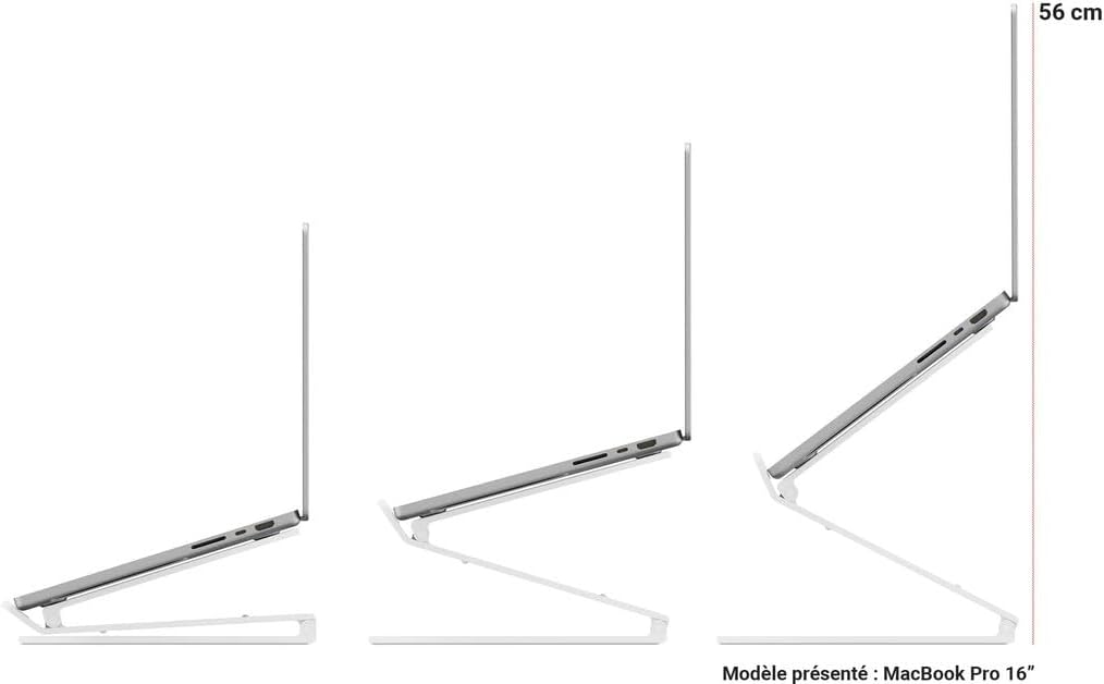 Twelve South Curve Flex | Soporte ergonómico de aluminio ajustable en altura y ángulo para portátil/MacBook, se adapta a 10 a 17 pulgadas