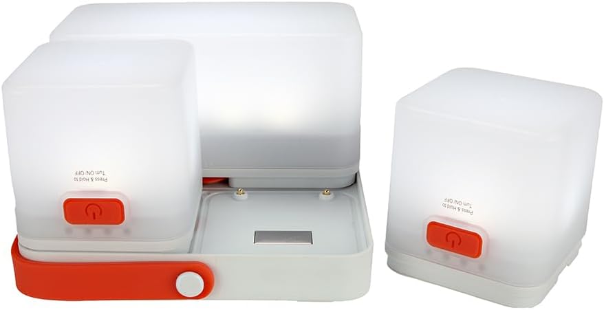 LuminAID Trio Solar Cube LED Lanterns con cargador de teléfono