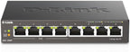 D-Link Conmutador Ethernet PoE+ no administrado Gigabit de 8 puertos, con 4 puertos PoE de hasta 60 W de presupuesto PoE, QoS, sin ventilador, metal resistente con puertos blindados, escritorio compacto, sigue a NDAA/TAA (DGS-1008P)