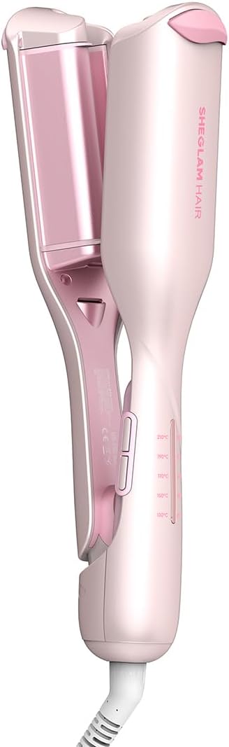 SHEGLAM Ondulador de cabello ondulado de playa (rosa, 0.75 pulgadas)