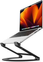 Twelve South Curve Flex | Soporte ergonómico de aluminio ajustable en altura y ángulo para portátil/MacBook, se adapta a 10 a 17 pulgadas