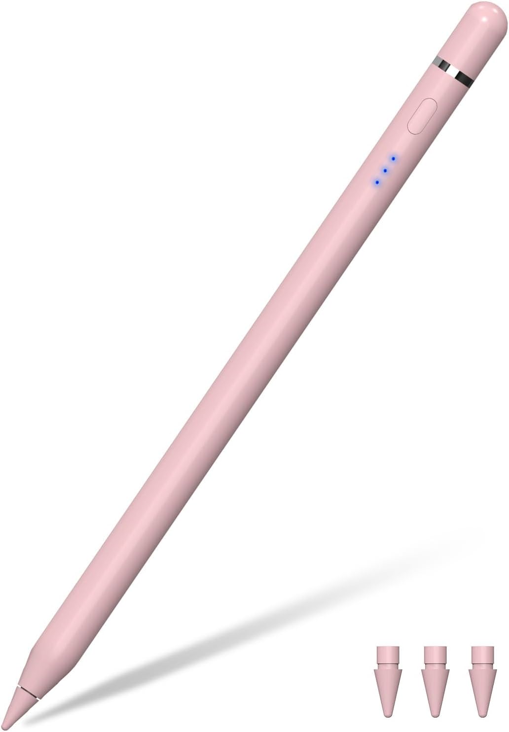 Lápiz para iPad de 1ª generación para iPad, lápiz capacitivo para Apple Pencil de 2ª generación con sensibilidad de inclinación de carga magnética y rechazo de palma, lápiz para iPad Pro 11/12.9/13, Air, Mini rosa
