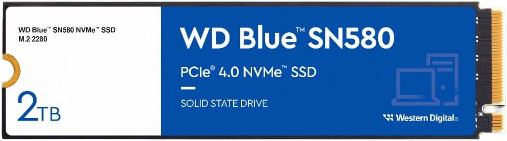 Western Digital 2TB WD Blue SN580 NVMe, unidad de estado sólido SSD...