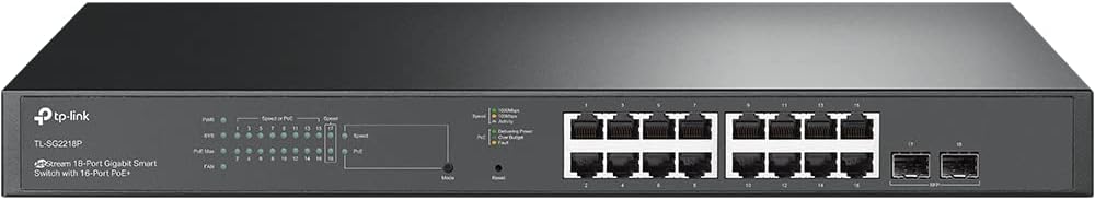 Omada SG2218P, conmutador PoE administrado inteligente Gigabit de 16