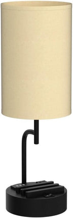 Lámpara Dreamholder Lámpara de mesa con 3 puertos de carga USB, moderna lámpara de escritorio con toma de CA y soportes para teléfono, lámpara de noche perfecta para dormitorio, sala de estar, oficina