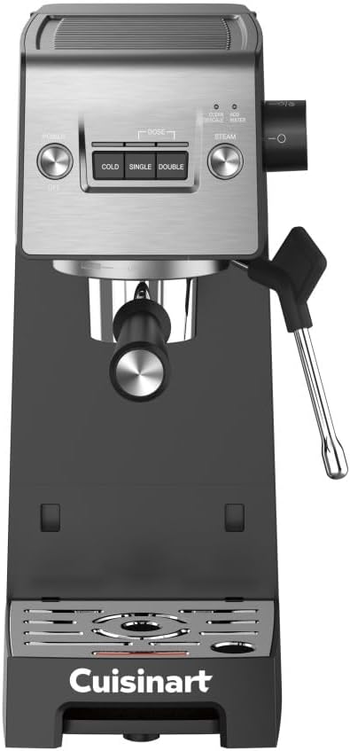 Cuisinart Espresso Bar Slim Coffee Máquina de café expreso, hace bebidas calientes o frías de calidad de café, incluyendo capuchino, lattes y bebidas extraídas en frío