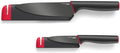 Joseph Joseph Slice & Sharpen - Cuchillo de chef de 6 pulgadas y cuchillo de pelar de 3.5 pulgadas con fundas protectoras afiladas, color negro