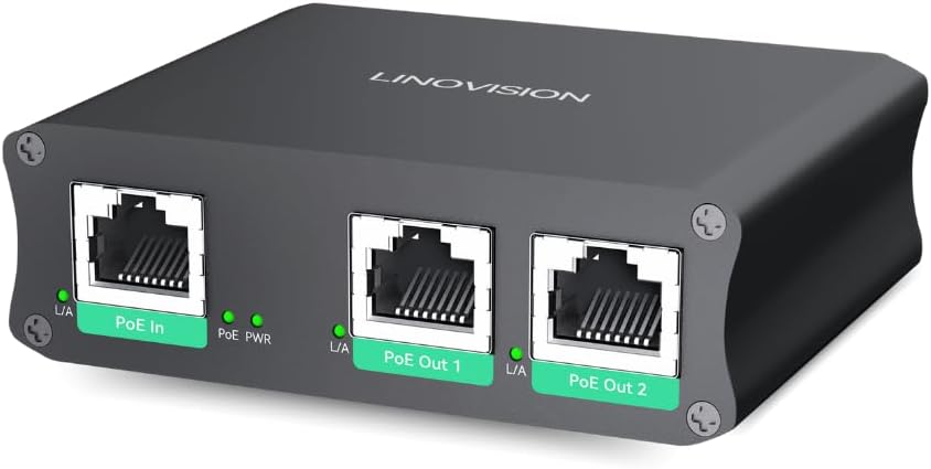 LINOVISION Extensor PoE Gigabit de 2 puertos industriales