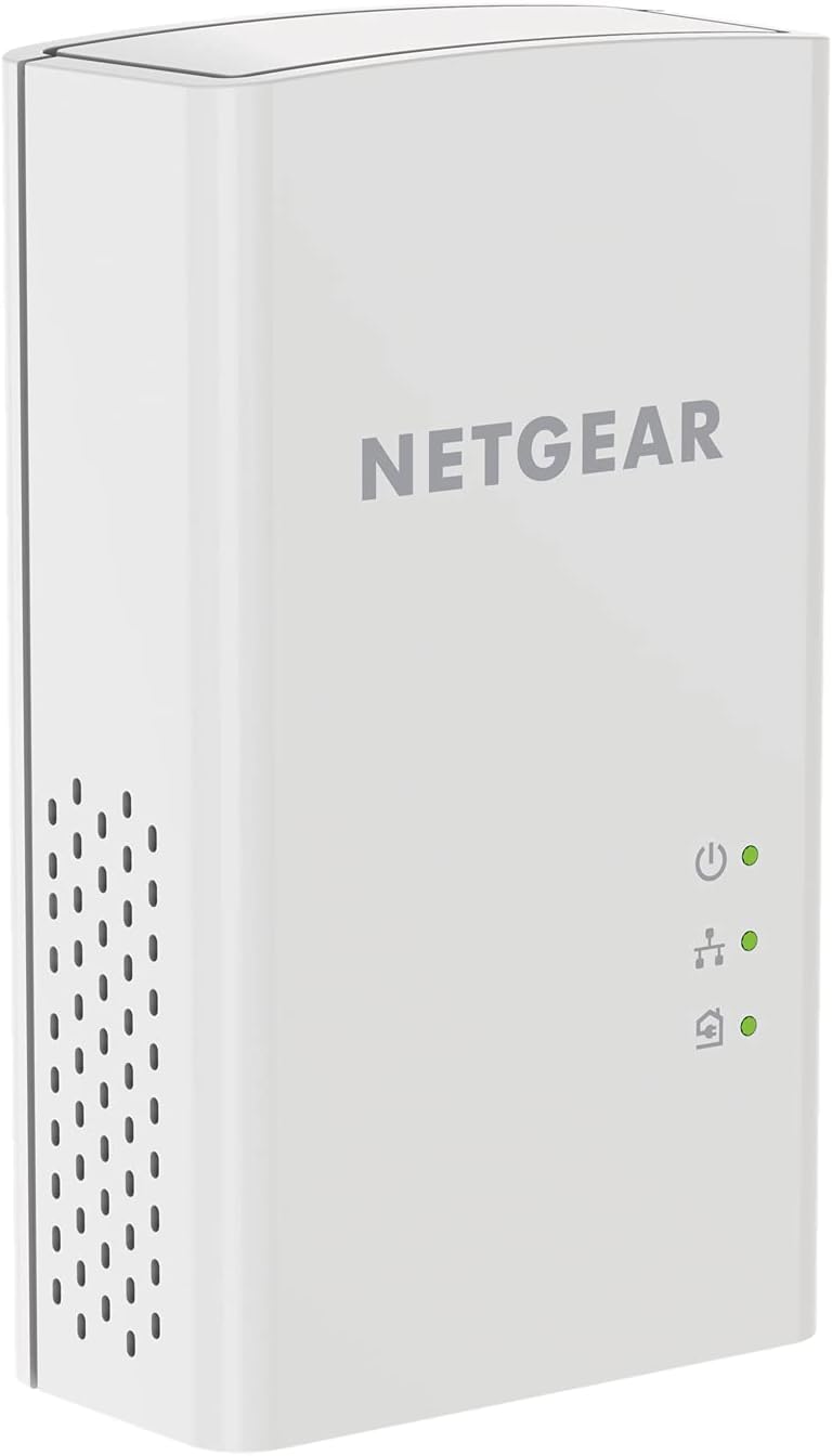Kit de adaptador Powerline NETGEAR, enchufe de pared de 1000 Mbps, 1 puerto Ethernet Gigabit (PL1000-100PAS)