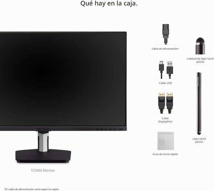 ViewSonic TD2455 Monitor de pantalla táctil de 24 pulgadas 1080p, I...