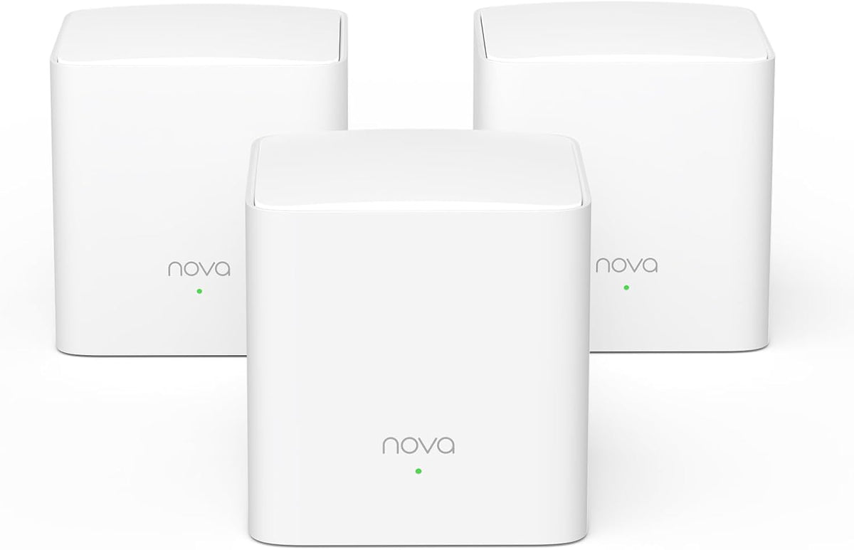 Tenda Nova Mesh WiFi System MW5G - Cubre hasta 3500 pies cuadrados - Sistema de malla WiFi AC1200 para todo el hogar - Enrutador de malla Gigabit para 80 dispositivos - Red de malla de doble banda