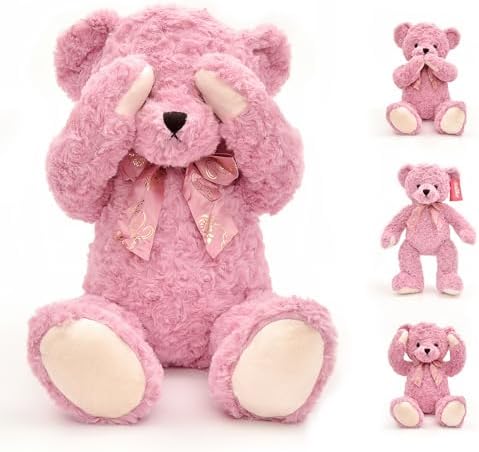 suepcuddly Oso de peluche posado de 20 pulgadas, lindo juguete de peluche para niñas y niños (marrón oscuro)