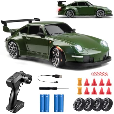 Coche de deriva a control remoto, azul 1/24 con control remoto para