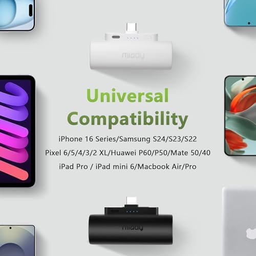 Miady Paquete de 4 cargadores portátiles a granel de 5000mAh + 1000...