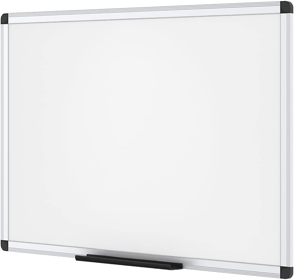 VIZ-PRO Pizarra de borrado en seco/pizarra blanca magnética, 48 x 32 pulgadas, marco de aluminio plateado