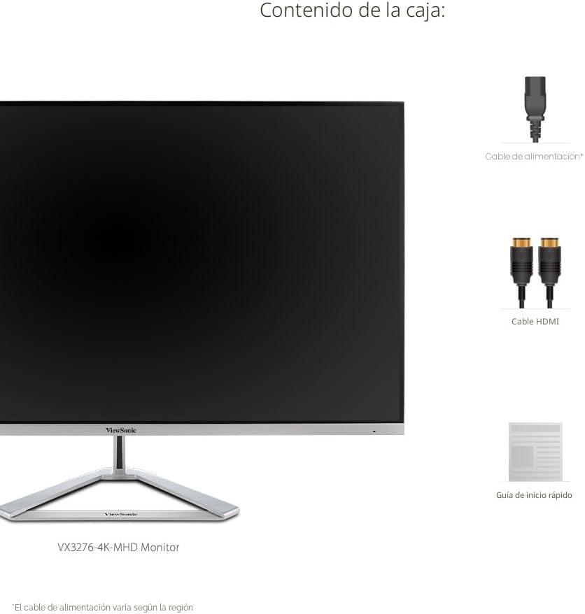 ViewSonic VX3276-4K-MHD Monitor 4K UHD de 32 pulgadas con biseles u...