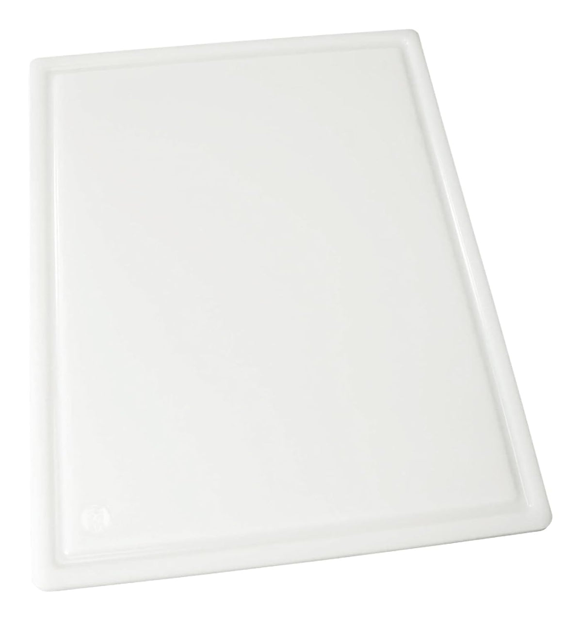 Winco Tabla de cortar de plástico resistente con ranura, 18 x 24 x 3/4 pulgadas, color blanco