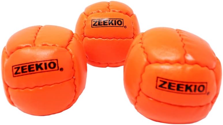 Zeekio - Pelota de malabarismo Galaxy - Grado profesional - Adecuado para todos los niveles y edades - Pelota de cuero genuino de 12 paneles premium duradera - 4.59 oz y 2.638 in - Juego de 3 -
